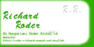 richard roder business card